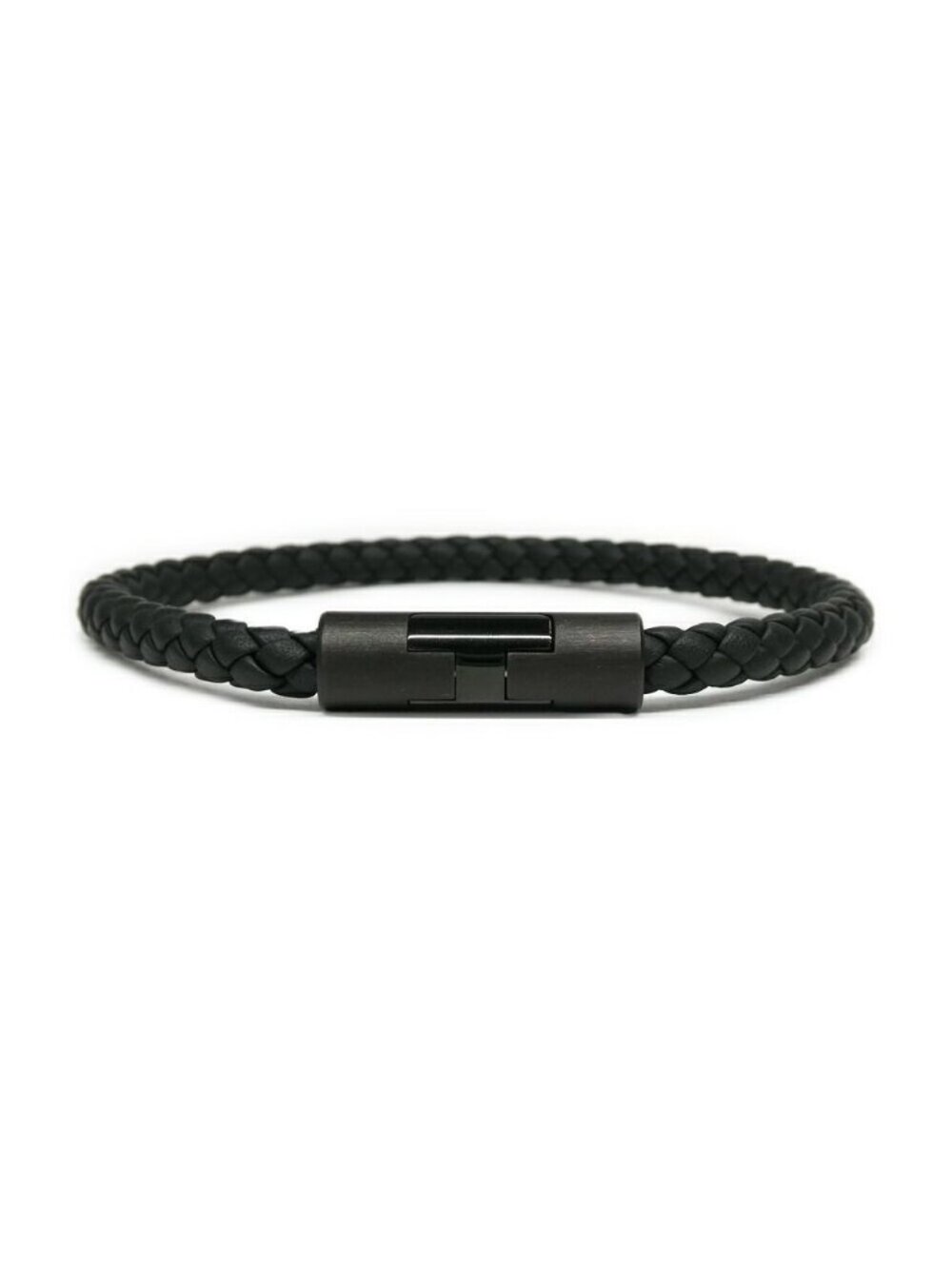 Hermes Bracelet Puzzle So Black Leather Metal Logo